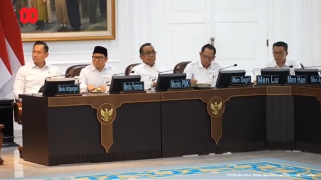 Jajaran Kabinet yang hadir. [YouTube Sekretariat Presiden]